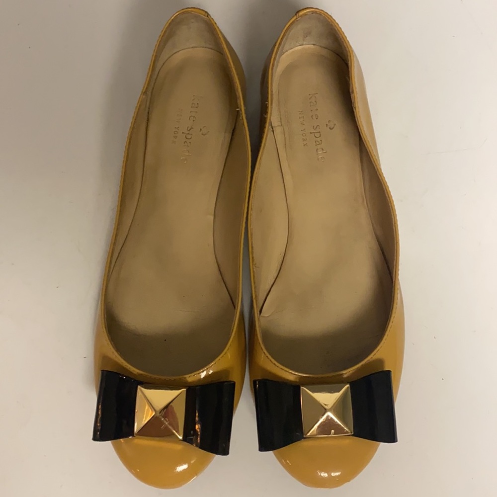Kate Spade Flat Shoes Patent Leather Bow Size 7.5 - Picture 2 of 16